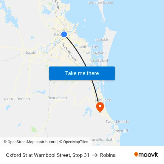 Oxford St at Wambool Street, Stop 31 to Robina map