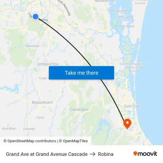 Grand Ave at Grand Avenue Cascade to Robina map
