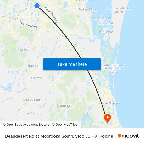 Beaudesert Rd at Moorooka South, Stop 38 to Robina map