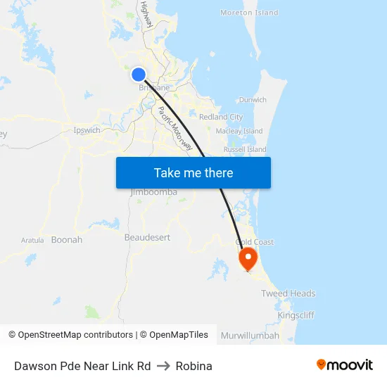 Dawson Pde Near Link Rd to Robina map
