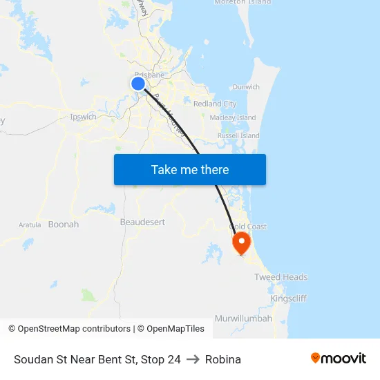 Soudan St Near Bent St, Stop 24 to Robina map