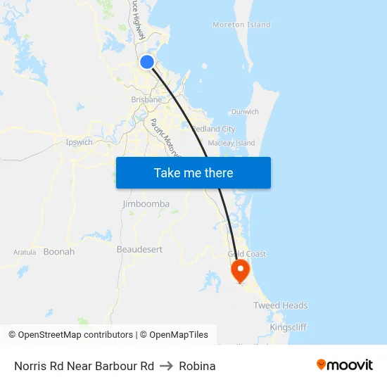 Norris Rd Near Barbour Rd to Robina map