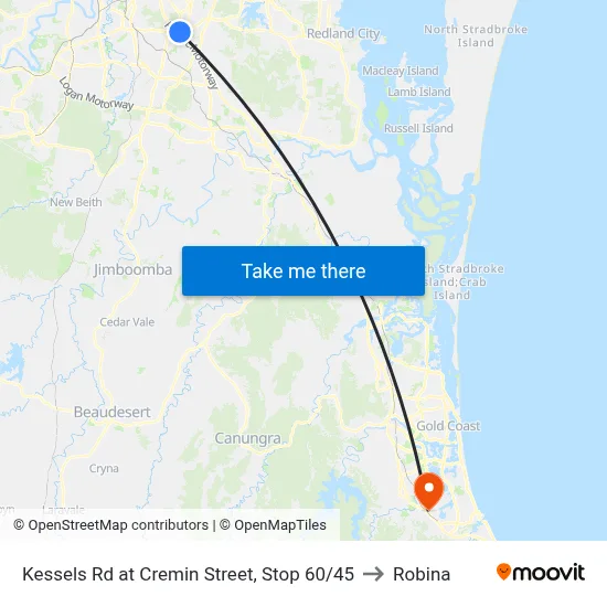 Kessels Rd at Cremin Street, Stop 60/45 to Robina map