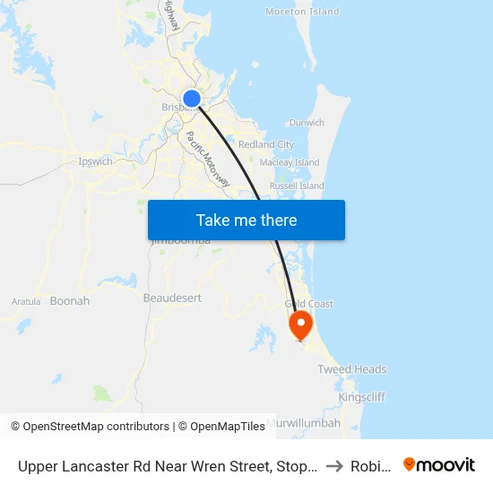 Upper Lancaster Rd Near Wren Street, Stop 25 to Robina map
