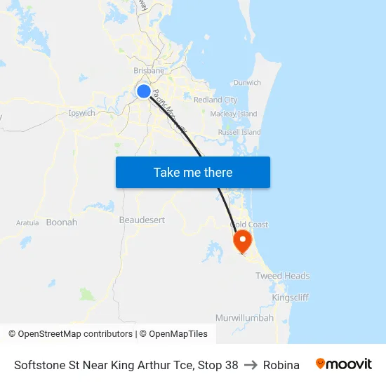 Softstone St Near King Arthur Tce, Stop 38 to Robina map