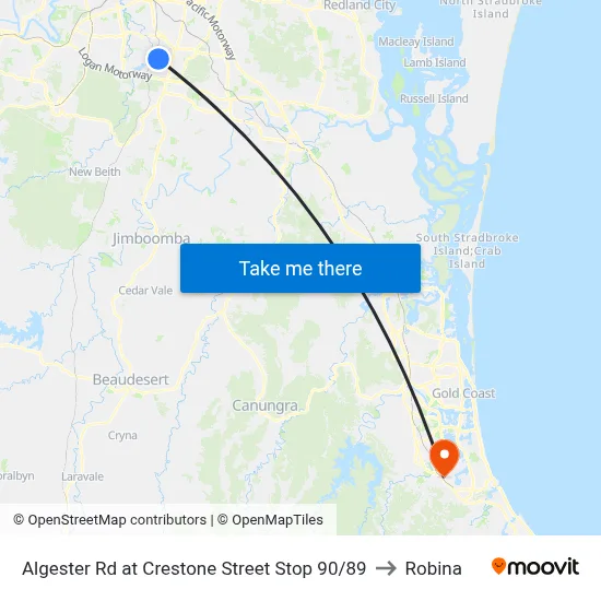 Algester Rd at Crestone Street Stop 90/89 to Robina map