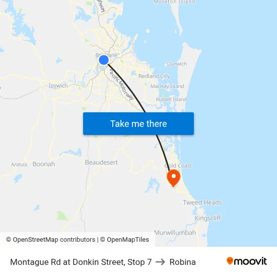 Montague Rd at Donkin Street, Stop 7 to Robina map