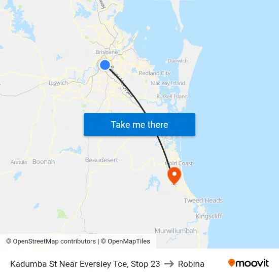 Kadumba St Near Eversley Tce, Stop 23 to Robina map