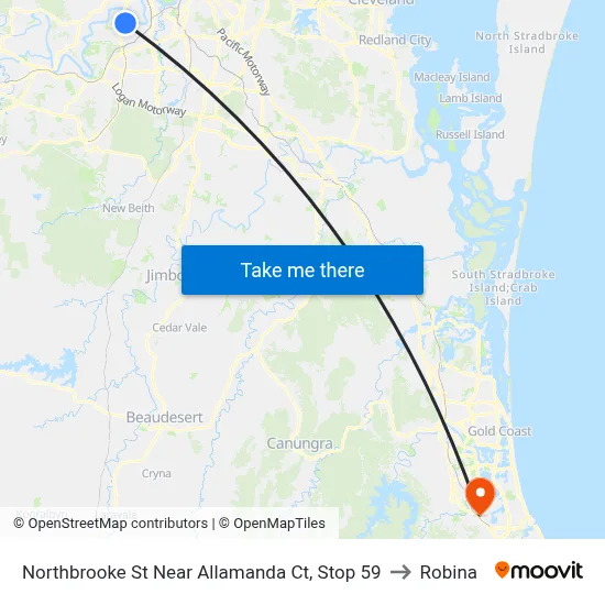 Northbrooke St Near Allamanda Ct, Stop 59 to Robina map