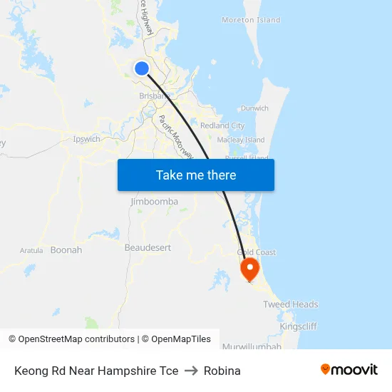 Keong Rd Near Hampshire Tce to Robina map