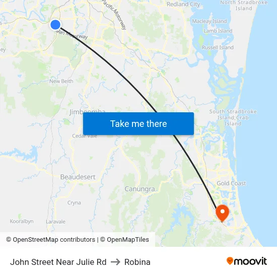 John Street Near Julie Rd to Robina map