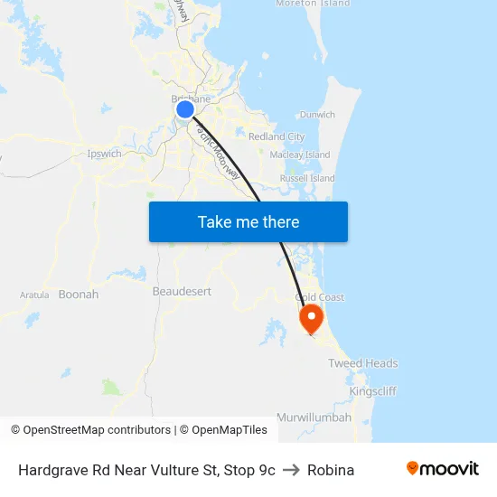 Hardgrave Rd Near Vulture St, Stop 9c to Robina map