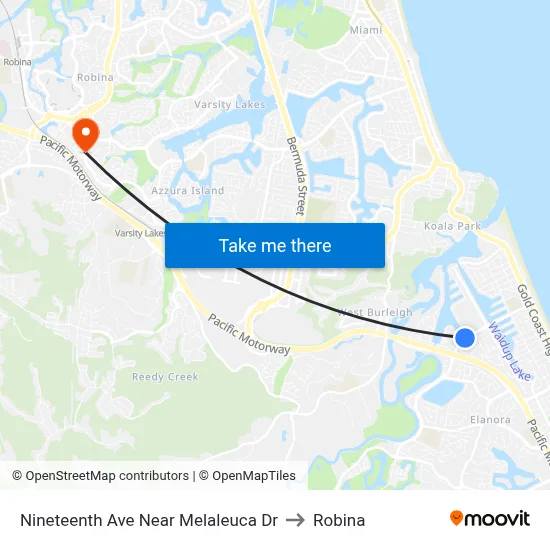 Nineteenth Ave Near Melaleuca Dr to Robina map