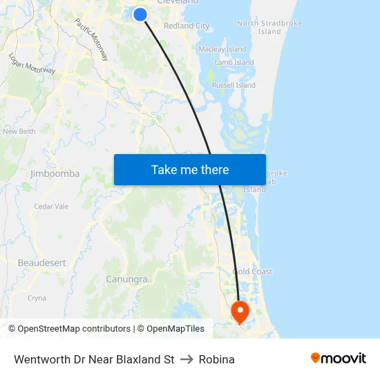 Wentworth Dr Near Blaxland St to Robina map