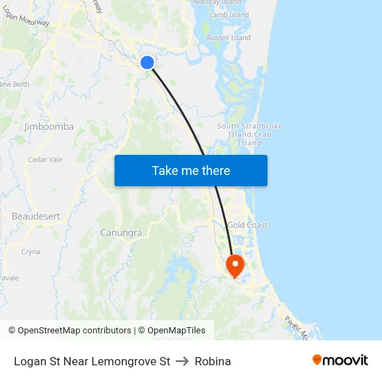 Logan St Near Lemongrove St to Robina map