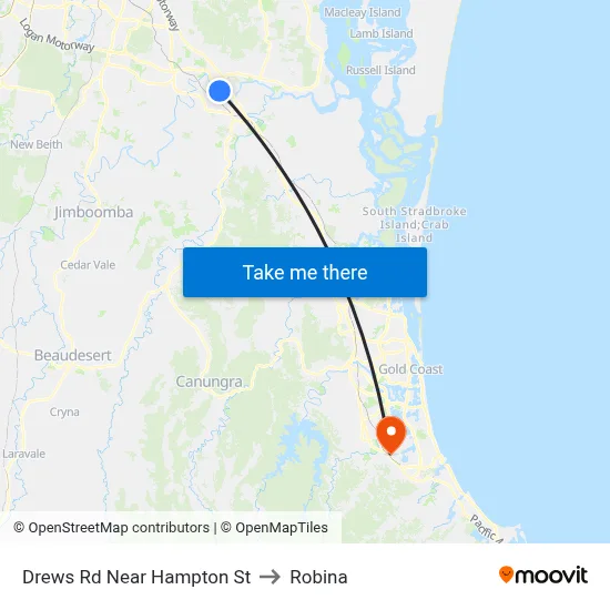 Drews Rd Near Hampton St to Robina map