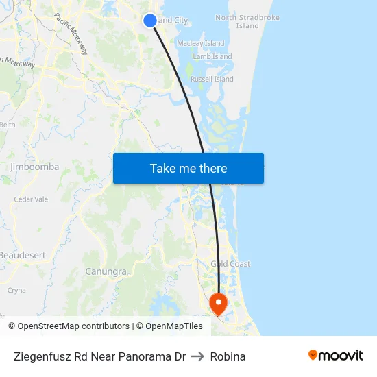 Ziegenfusz Rd Near Panorama Dr to Robina map