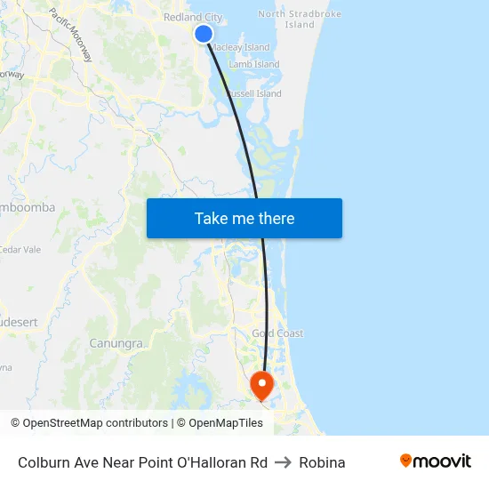 Colburn Ave Near Point O'Halloran Rd to Robina map
