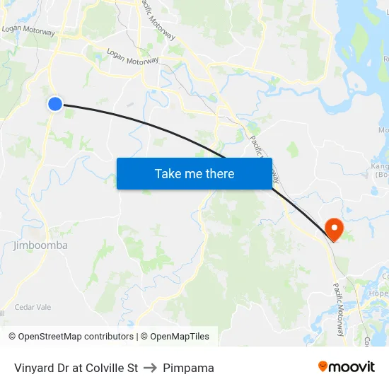 Vinyard Dr at Colville St to Pimpama map