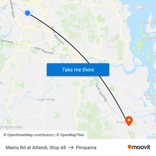 Mains Rd at Altandi, Stop 68 to Pimpama map