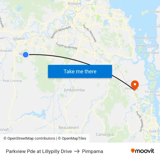 Parkview Pde at Lillypilly Drive to Pimpama map