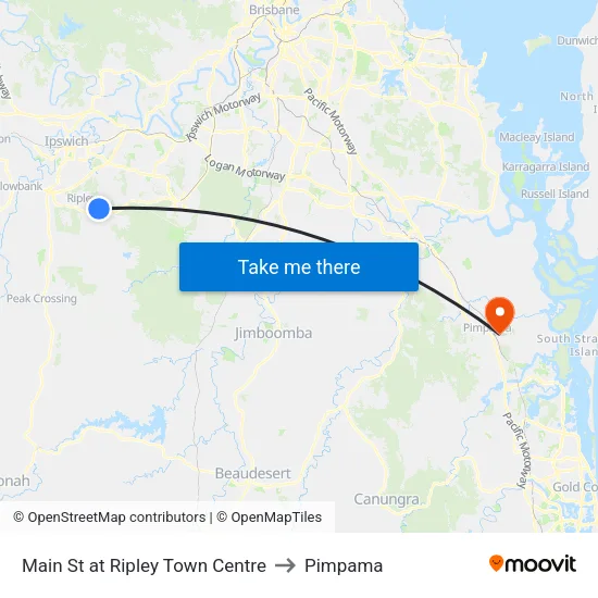 Main St at Ripley Town Centre to Pimpama map