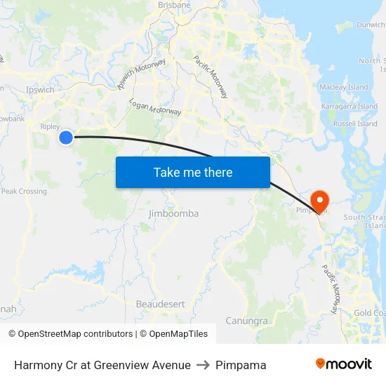 Harmony Cr at Greenview Avenue to Pimpama map