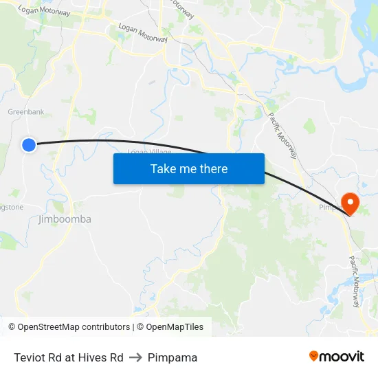 Teviot Rd at Hives Rd to Pimpama map