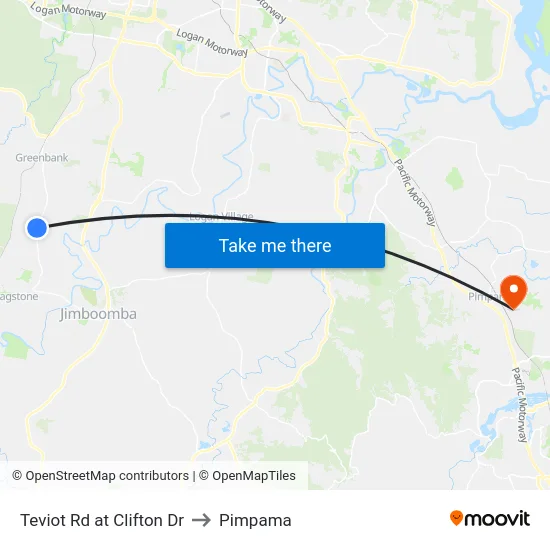 Teviot Rd at Clifton Dr to Pimpama map