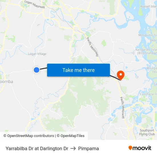Yarrabilba Dr at Darlington Dr to Pimpama map
