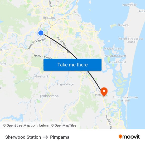 Sherwood Station to Pimpama map