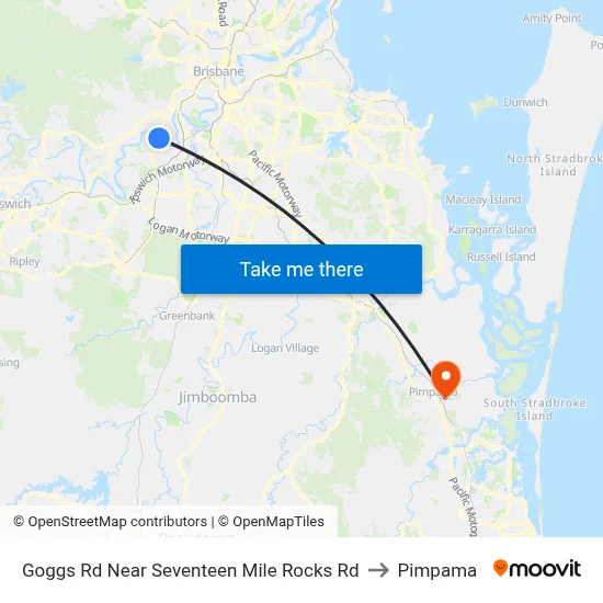 Goggs Rd Near Seventeen Mile Rocks Rd to Pimpama map