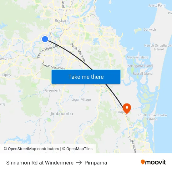 Sinnamon Rd at Windermere to Pimpama map