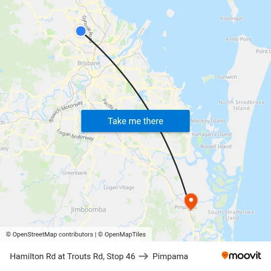 Hamilton Rd at Trouts Rd, Stop 46 to Pimpama map