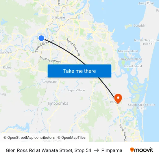 Glen Ross Rd at Wanata Street, Stop 54 to Pimpama map