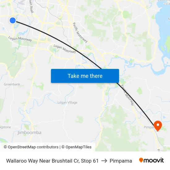 Wallaroo Way Near Brushtail Cr, Stop 61 to Pimpama map