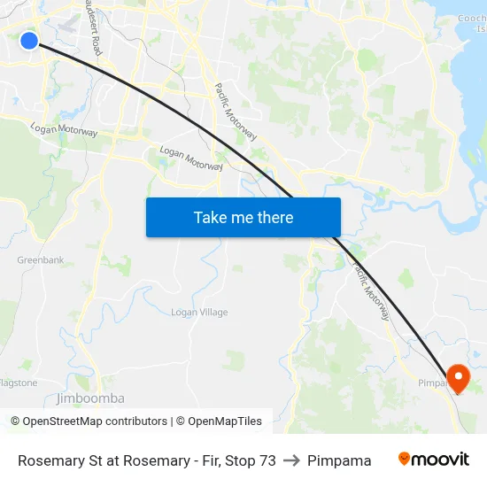 Rosemary St at Rosemary - Fir, Stop 73 to Pimpama map