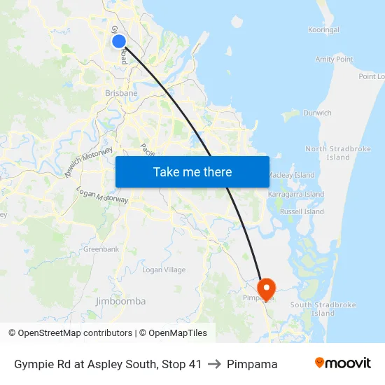Gympie Rd at Aspley South, Stop 41 to Pimpama map