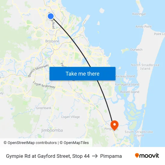Gympie Rd at Gayford Street, Stop 44 to Pimpama map