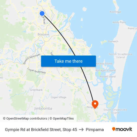 Gympie Rd at Brickfield Street, Stop 45 to Pimpama map