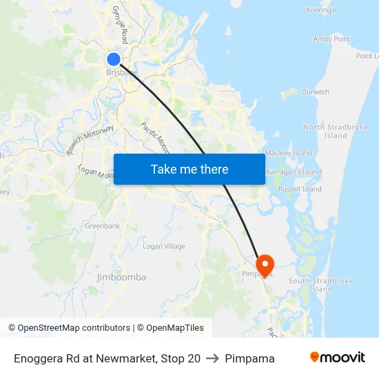 Enoggera Rd at Newmarket, Stop 20 to Pimpama map