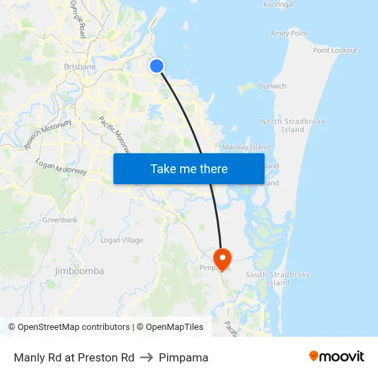 Manly Rd at Preston Rd to Pimpama map