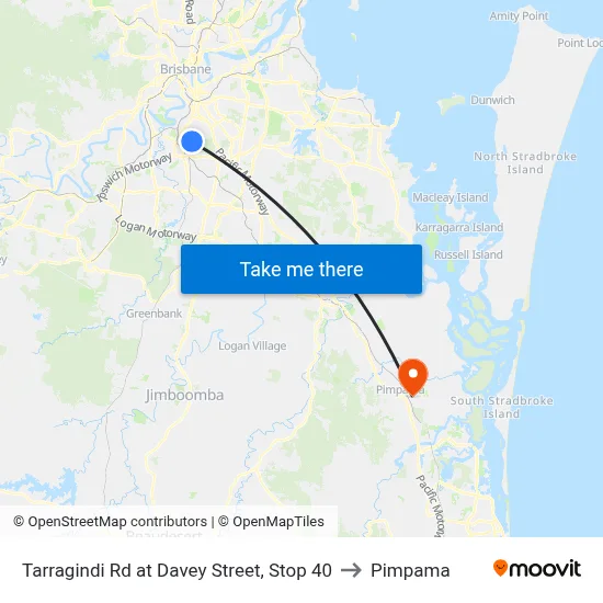 Tarragindi Rd at Davey Street, Stop 40 to Pimpama map