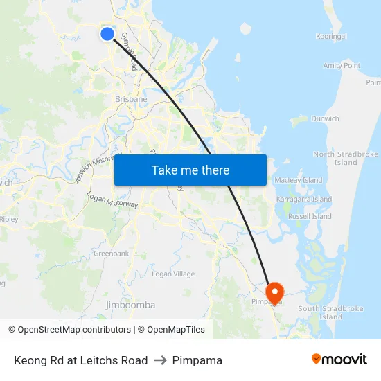 Keong Rd at Leitchs Road to Pimpama map