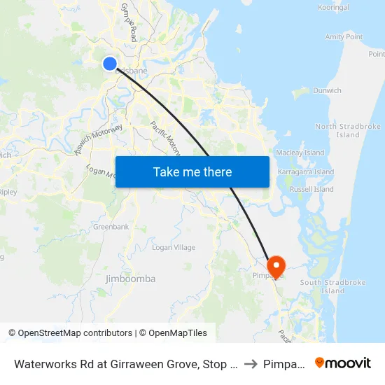 Waterworks Rd at Girraween Grove, Stop 21/22 to Pimpama map