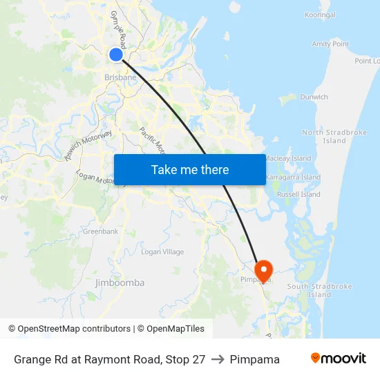 Grange Rd at Raymont Road, Stop 27 to Pimpama map