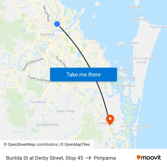 Burilda St at Derby Street, Stop 45 to Pimpama map