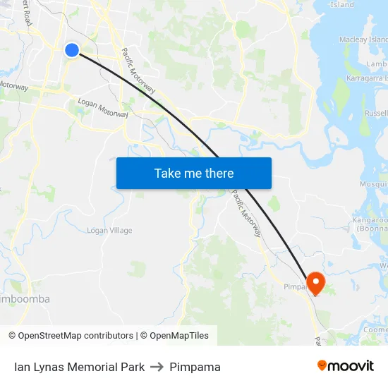 Ian Lynas Memorial Park to Pimpama map