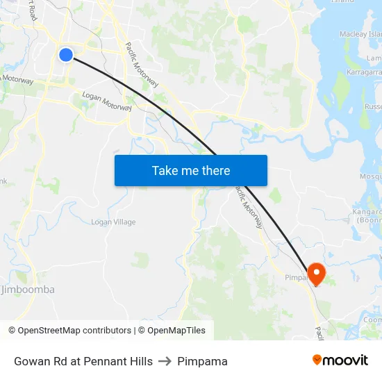 Gowan Rd at Pennant Hills to Pimpama map