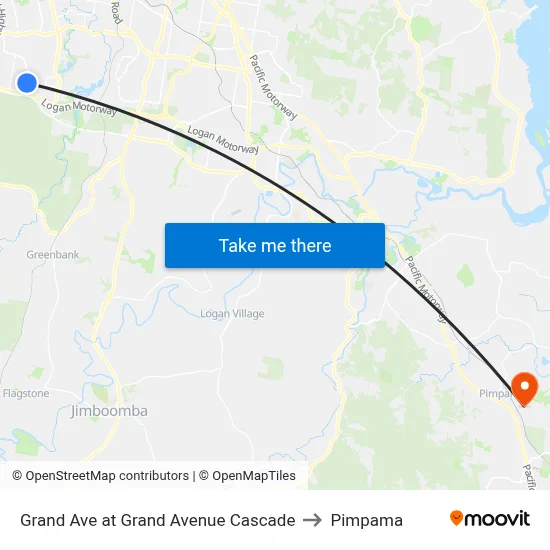 Grand Ave at Grand Avenue Cascade to Pimpama map
